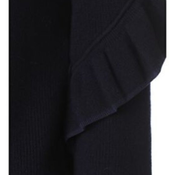 Tory Burch Ashley Navy Ruffled Sleeve Sweater Dress - Picture 4 of 16